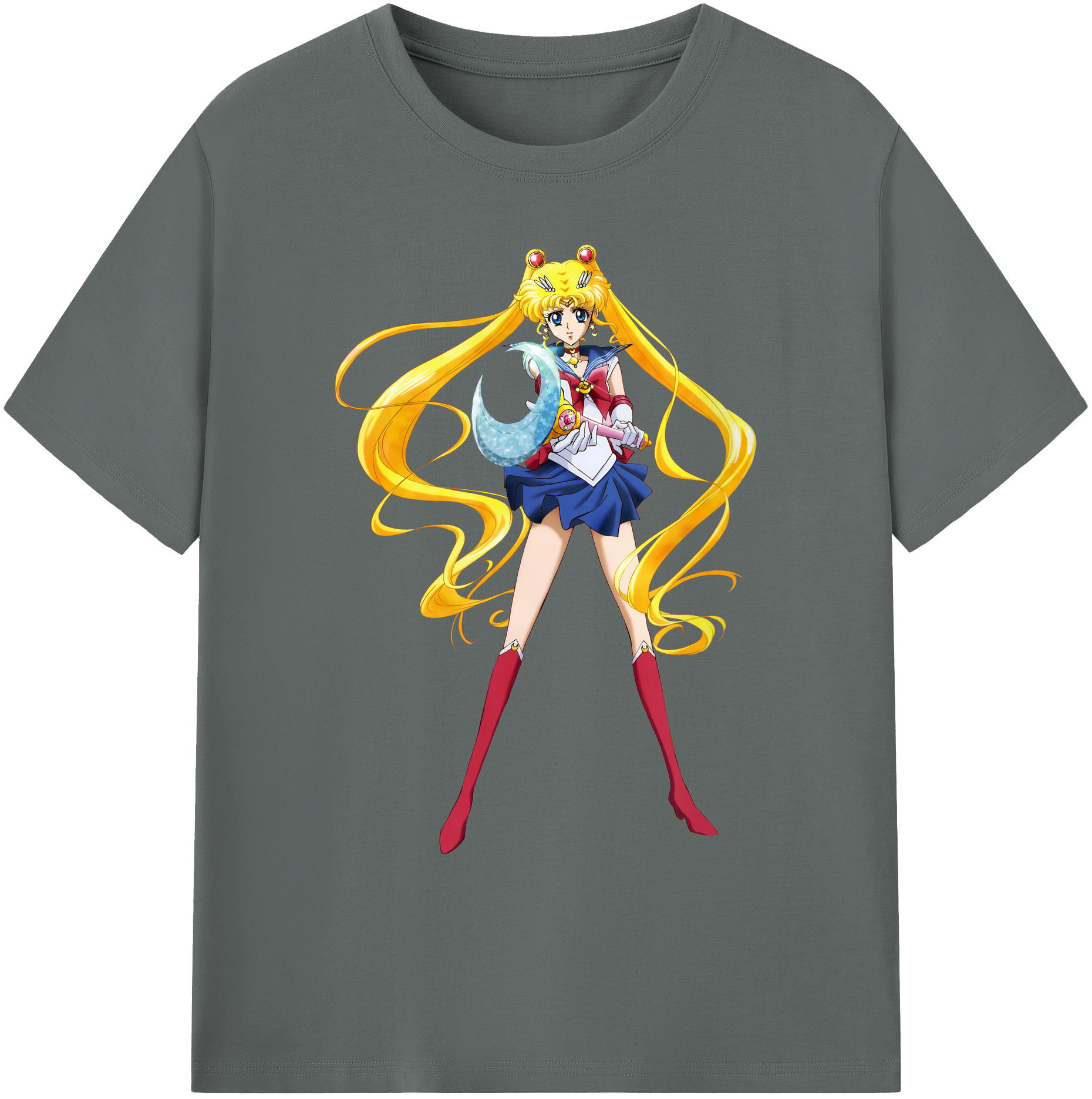 （画像用） 美少女戦士セーラームーン 月野 うさぎ つきの うさぎ Sailor Moon Tsukino Usagi 綿100％ メンズ半袖Tシャツ｜肌触りやわらか＆通気性